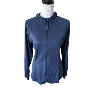 Title Nine Womens Navy Blue Sunbuster 2.0 Full Zip Hoodie Sun Shirt Medium